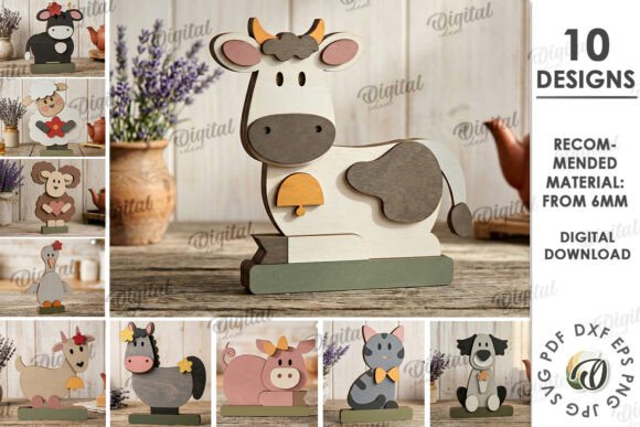 Download Farm Animals Stands Bundle Laser Cut - Premium Resources